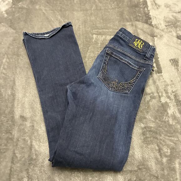 Rock & Republic Jeans Womens Sz.4 Blue Kasandra Mid-rise Boot Cut Denim Pants - Picture 9 of 13
